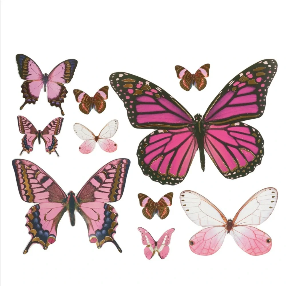 Floral Garden Butterfly Die Cuts w/Foil Accents, 99 pcs (3 Colors - 33 pcs ea)
